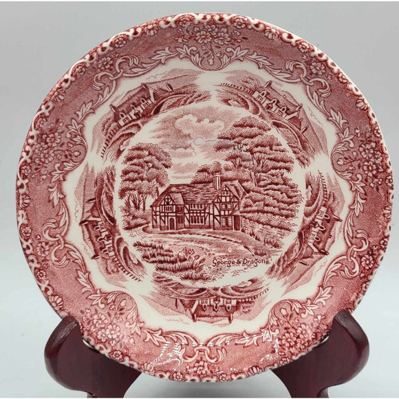 Vtg Grindley Red Staffordshire England Cups & Saucers Set of 6. English Country - Picture 8 of 14